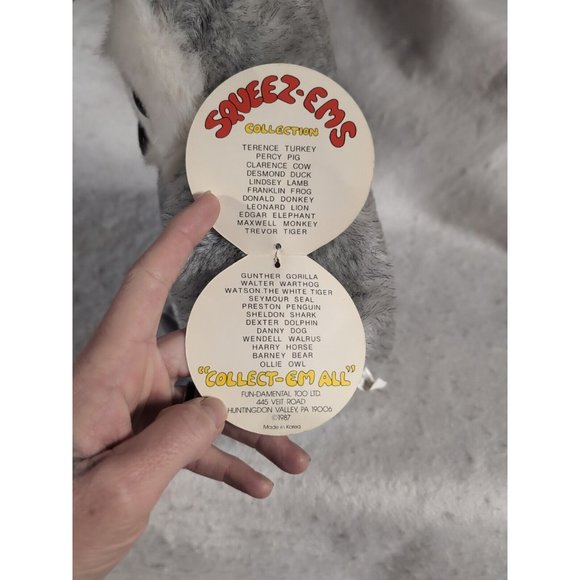 1987 Fundamental Too Squeezeems Ollie The Owl Plush 11" NWT - Picture 5 of 8